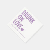 Serviette En Papier Drunon Love Mariage serviettes Lavande (Coin)