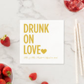 Serviette En Papier Drunon Love Mariage serviettes moutarde (En situation)