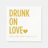 Serviette En Papier Drunon Love Mariage serviettes moutarde (Devant)