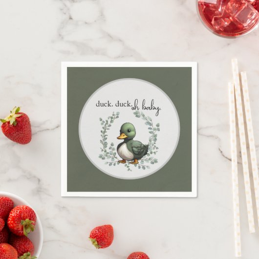 Serviette En Papier Duck Duck Oh Baby canard thème baby shower (En situation)