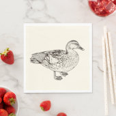 Serviette En Papier Duck Sketch (En situation)
