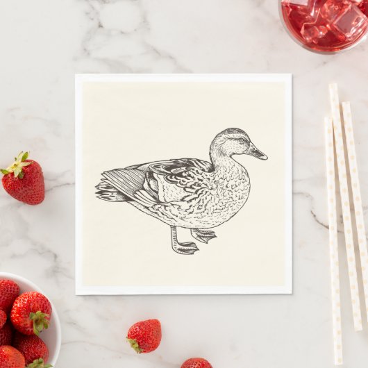 Serviette En Papier Duck Sketch (En situation)