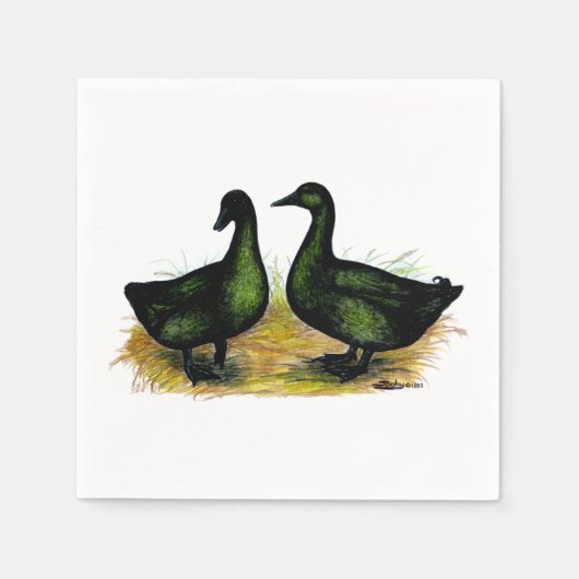 Serviette En Papier Ducks : Cayuga Pair (Devant)