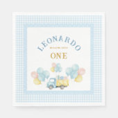 Serviette En Papier Dump Truck First Birthday Boy (Devant)