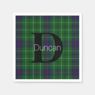 Serviette En Papier Duncan Clan Plaid Monogram Papier