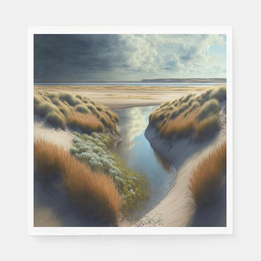 Serviette En Papier Dunes côtières néerlandaises (Devant)