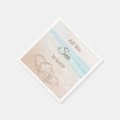 Serviette En Papier Dunes de sable de plage coeurs mariage (Coin)