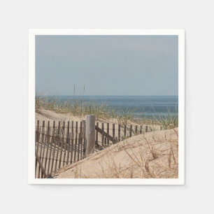 Serviette En Papier Dunes de sable et barrière de plage