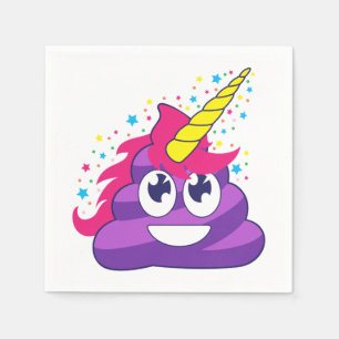 Serviette En Papier Dunette pourpre de licorne d'Emoji