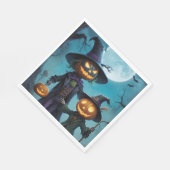 Serviette En Papier Duo Citrouille éffrayant d'Halloween (Coin)