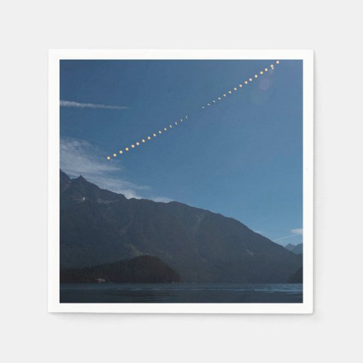 Serviette En Papier Durée totale de la montagne d'éclipse solaire (Devant)