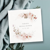 Serviette En Papier Dusky automnal Marsala Blush Floral Mariage