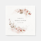 Serviette En Papier Dusky automnal Marsala Blush Floral Mariage (Devant)