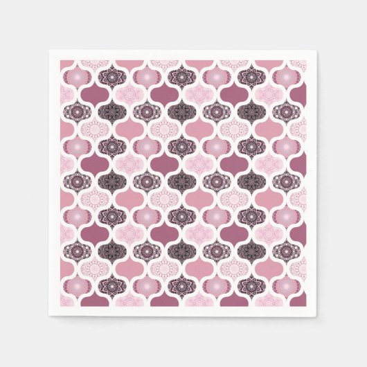 Serviette En Papier Dusky Rose Dot Mandalas Ogee Patchwork Papercraft (Devant)