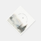 Serviette En Papier Dusky Winter Snow Mountain Mariage paysage (Coin)