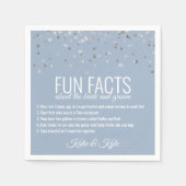 Serviette En Papier DUST BLUE Silver Confetti FAITS AMUSANTS (Devant)