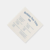 Serviette En Papier Dusty Bleu Anniversaire Année Trivia Game Party Na (Coin)