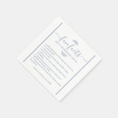 Serviette En Papier Dusty bleu script typographie Fun Facts mariage N (Coin)