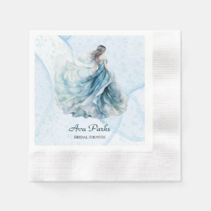 Serviette En Papier Dusty Blue Alcohol Ink Bride Fête des mariées