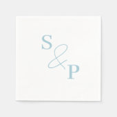 Serviette En Papier Dusty Blue Ampersand Monogram Mariage Napkin (Devant)