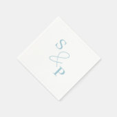 Serviette En Papier Dusty Blue Ampersand Monogram Mariage Napkin (Coin)
