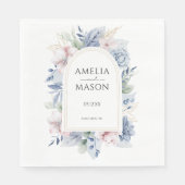 Serviette En Papier Dusty Blue and Blush Pink Floral Arch Wedding (Devant)
