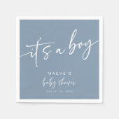 Serviette En Papier Dusty Blue Baby shower papier serviettes moderne g (Devant)