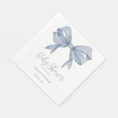 Serviette En Papier Dusty Blue Bow Boy Baby shower (Coin)