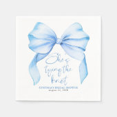 Serviette En Papier Dusty Blue Bow She's Tying the Knot Bridal Shower (Devant)
