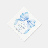 Serviette En Papier Dusty Blue Bow She's Tying the Knot Bridal Shower (Coin)