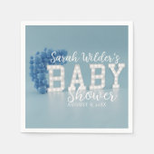 Serviette En Papier Dusty Blue Boy Balloon Baby shower Party (Devant)