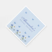 Serviette En Papier Dusty Blue Butterfly Fleur sauvage Fête des mariée (Coin)