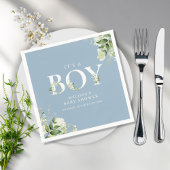 Serviette En Papier Dusty Blue C'est un garçon vert lettre Baby shower