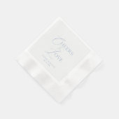Serviette En Papier Dusty Blue “Cheers to Love” Personalized Wedding (Coin)