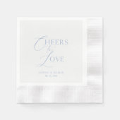 Serviette En Papier Dusty Blue “Cheers to Love” Personalized Wedding (Devant)