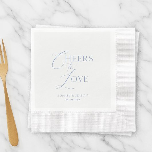Serviette En Papier Dusty Blue “Cheers to Love” Personalized Wedding