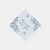 Serviette en papier Dusty Blue Chinoiserie Baby Sh (Coin)