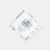 Serviette En Papier Dusty Blue Chinoiserie New chapter Baby Shower (Coin)
