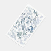 Serviette En Papier Dusty Blue Christmas aquarelle Design feuille (Coin)
