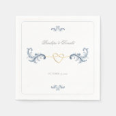 Serviette En Papier Dusty Blue Classic Mariage (Devant)