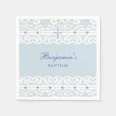 Serviette En Papier Dusty Blue Cross Christening Christian Baptism (Devant)
