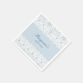 Serviette En Papier Dusty Blue Cross Christening Christian Baptism (Coin)