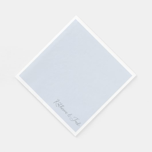 Serviette En Papier Dusty Blue Custom Names Luncheon Napkins (Coin)