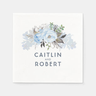 Serviette En Papier Dusty Blue élégant Mariage floral
