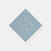 Serviette En Papier Dusty Blue Elegant Mariage personnalisé (Coin)