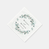 Serviette En Papier Dusty Blue Eucalyptus Vert Mariage rustique (Coin)