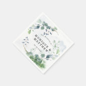 Serviette En Papier Dusty Blue Eucalyptus Vert Mariage rustique (Coin)