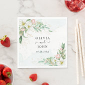 Serviette En Papier Dusty Blue Eucalyptus Vert Mariage Succulent (En situation)