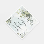 Serviette En Papier Dusty Blue Eucalyptus Vert Mariage Succulent (Coin)