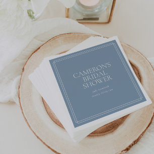 Serviette En Papier Dusty Blue   Fête des mariées classique